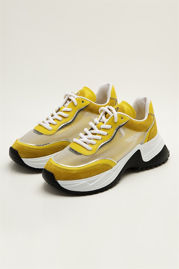 Leather Sneakers Mustard