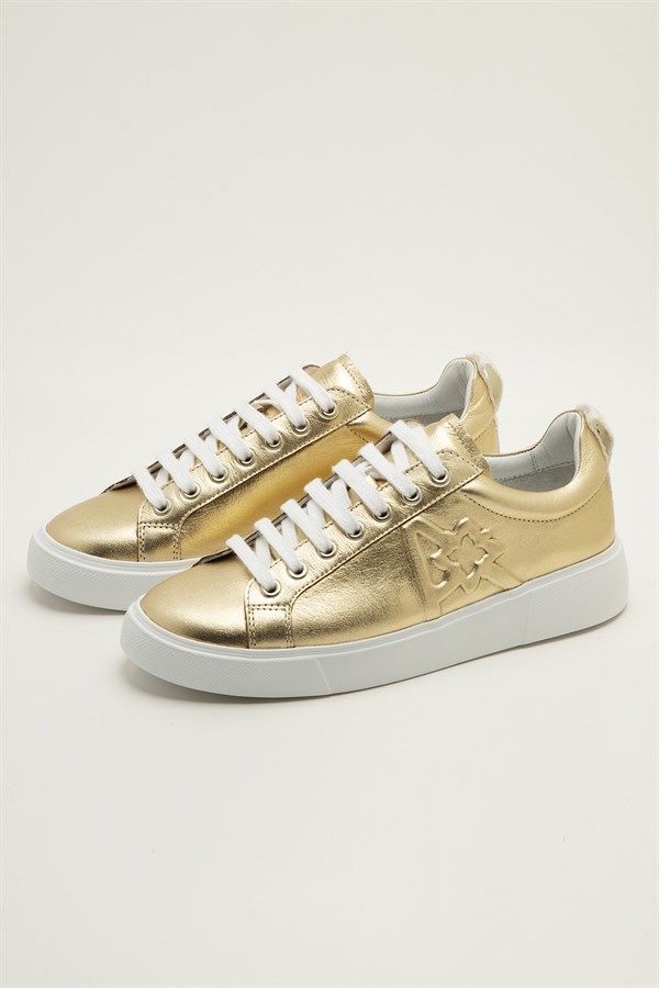 Leather Sneakers Gold