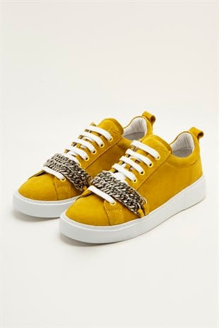 Suede Sports Shoes Mustard