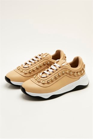 Leather Sneakers Camel